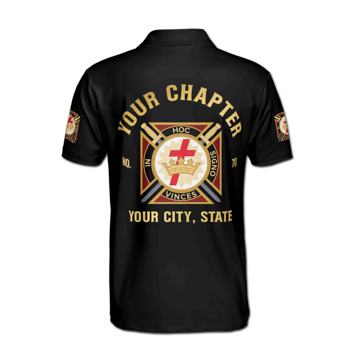 Customize Name Chapter Masonic Knights Templar Freemasonry Men's Polo Shirt
