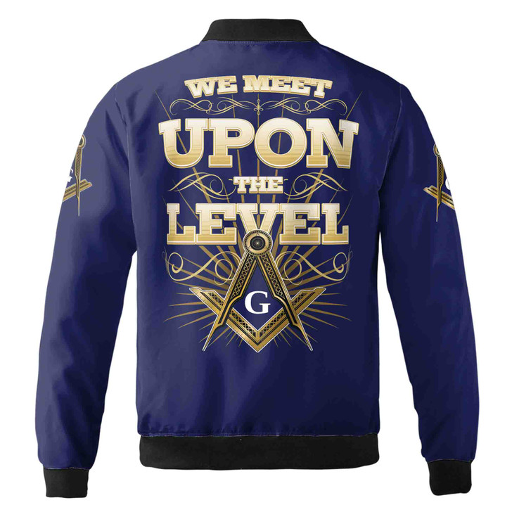 Custom Name Lodge Name Fremasonry We Meet Upon The Level Masonic Bomber Jacket