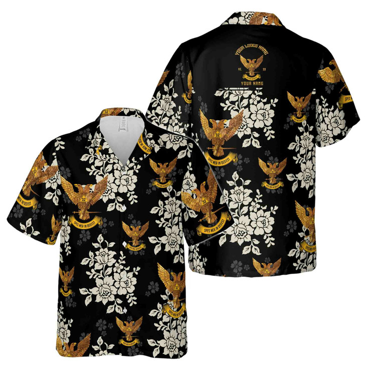 Customized Scottish Rite 32 Tropical Floral Hawaiian Shirt S-5XL