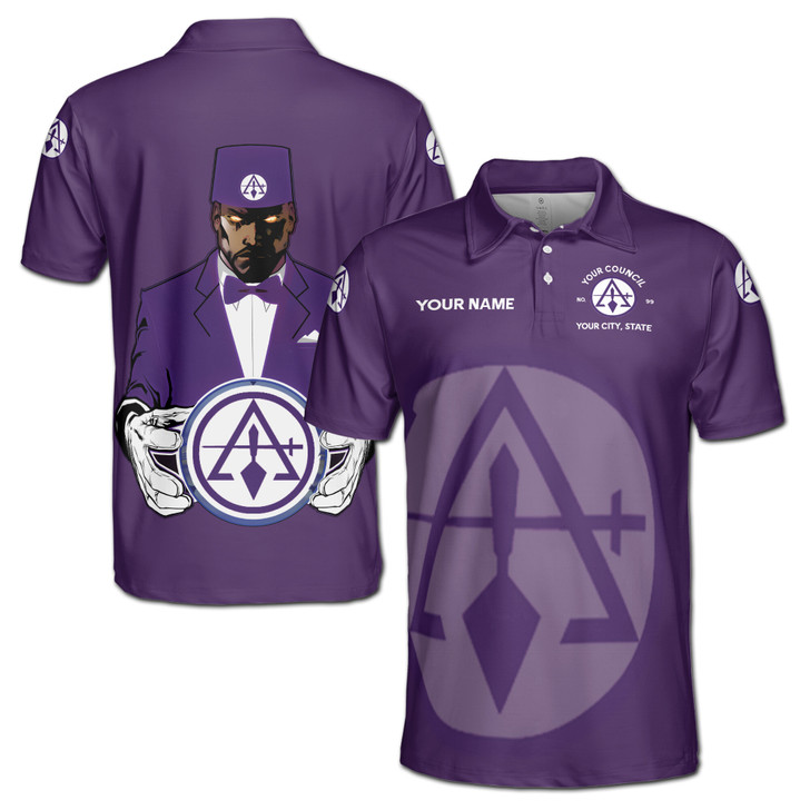 Customized Cryptic Masonry Royal and Select Master Men's Polo Shirt S-5XL