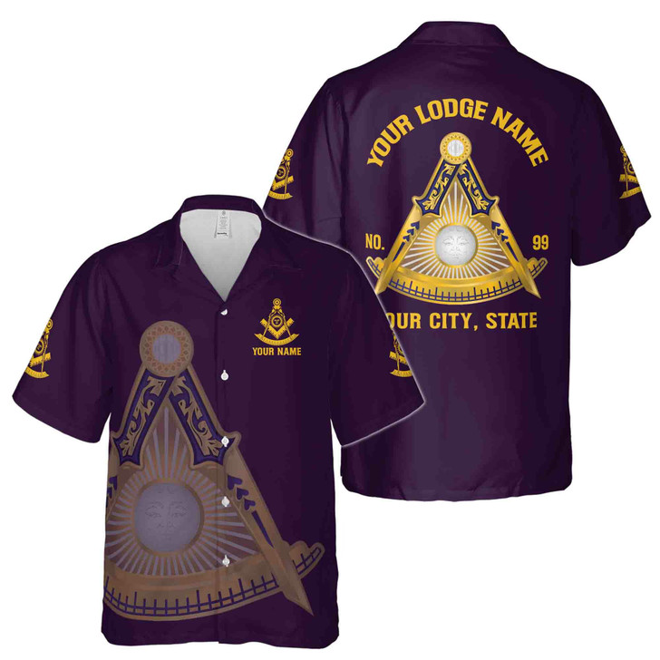 Customized Freemasonry Past Master Masonic Hawaiian Shirt S-5XL