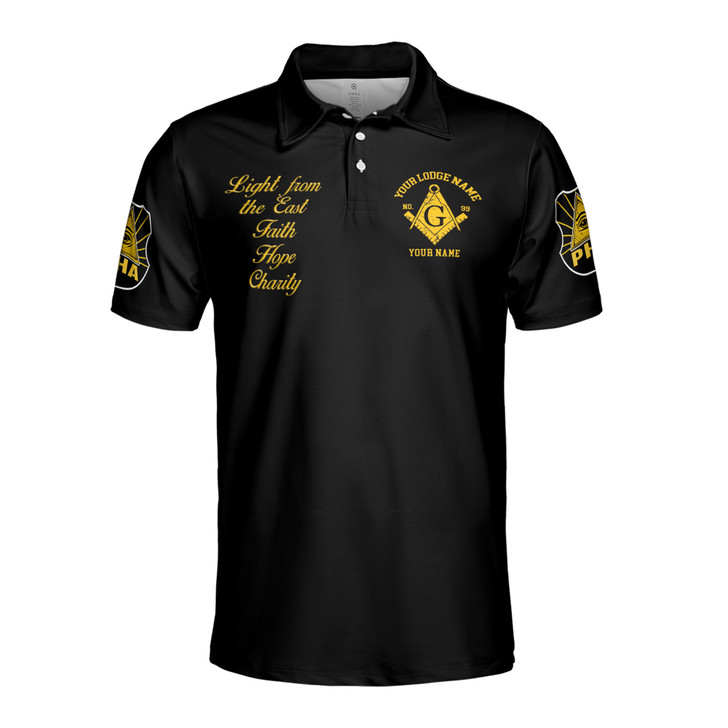 Personalized Light From East Prince Hall Mason 357 Men's Polo Shirt S-5XL