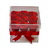 Acrylic box with drawer filled with 9 beautiful red roses.  Perfectly put together with a matching red bow to tie it all together. (Front)