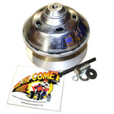 Clutch tapered ID to match Generac G410, 94C Duster series, six of the 7/8" steel insert pucks, pink spring, smooth cover, Go-Cart Go-Kart Parts, Comet (CLUTCH-211285A)