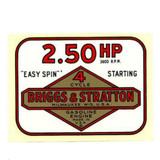 2.5 HP vintage water slide decal (BS-270285)