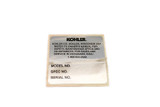 KOHLER NAMEPLATE, SERVICE 4103710S Kohler Engine Parts (KO-4103710S)