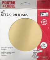 Sanding Disc, 6" Stick-On, 220 Grit, 25 Pack, No Holes Porter-Cable Tool (PC-DA22025)