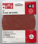 Sanding Disc, 5" Stick-On, 40 Grit, 3 Pack, No Holes Porter-Cable Tool, Porter-Cable (PC-DA50403) Sanding Disc, 5" Stick-On, 40 Grit, 3 Pack, No Holes Porter-Cable Tool, Porter-Cable (PC-DA50403)