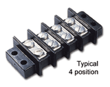 4 POSITION TERMINAL BLOCK, 20 AMP, 150 VOLT MAX, #6-32 SCREWS Waytek Wire (47104)