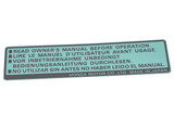 87522-ZH9-000 LABEL, CAUTION (Honda Code 3684206) READ OWNER'S MANUAL BEFORE OPERATION Honda Engine Parts (HO-87522ZH9000)