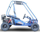TrailMaster MINI XRS+ Kids Go Kart, 5.5hp Gas Engine, Duel Seats, Adjustable Pedals, Pull Start, Kids Ages 4-9 - (BLUE) (TM-MINI-XRS-BLUE)