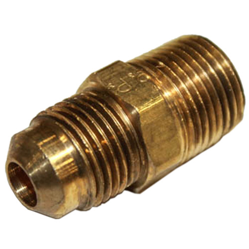 Brass 45 Degree Flared Tube Fitting Adapter for 3/8" Tube OD X 3/8" NPTF Male Pipe Conversion Kit Parts (50635K382) Brass 45 Degree Flared Tube Fitting Adapter for 3/8" Tube OD X 3/8" NPTF Male Pipe Conversion Kit Parts (50635K382)