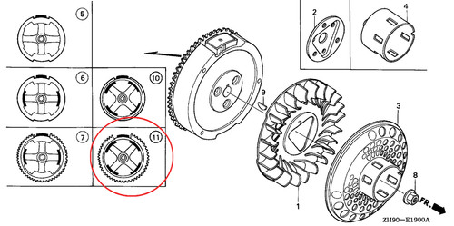 31100-ZE2-832 FLYWHEEL (4POLE) (Honda Code 5339494) Honda Engine Parts (HO-31100ZE2832) 31100-ZE2-832 FLYWHEEL (4POLE) (Honda Code 5339494) Honda Engine Parts (HO-31100ZE2832)