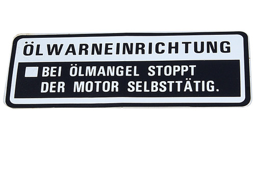 87532-ZB4-G60 MARK, OIL ALERT (GERMAN) (Honda Code 4425443). Use from Engine SN 2311047 Honda Engine Parts (HO-87532ZB4G60)