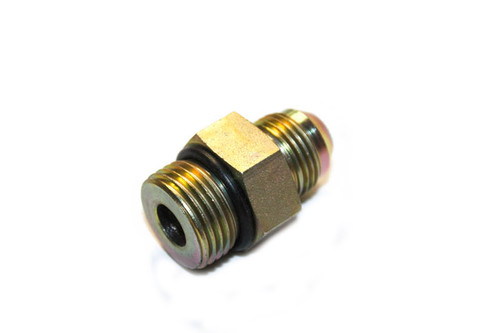Hydraulic Fitting, 7/8" Flat to 3/4" Flare Reducer, 7/16" Orifice, 1-5/8" Overall Length Lawnmower Parts (HYD-FIT-002)