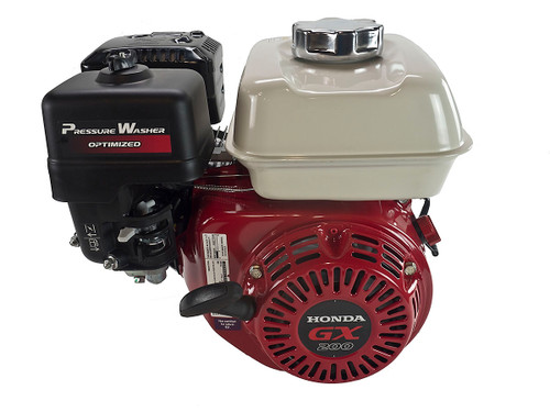 5.5 Net Power Honda GX Commercial Series Engine, Horizontal 3/4x2-5/16 Shaft, Recoil Start (GX200QAPW)