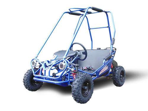 TrailMaster MINI XRS+ Kids Go Kart, 5.5hp Gas Engine, Duel Seats, Adjustable Pedals, Pull Start, Kids Ages 4-9 - (BLUE)