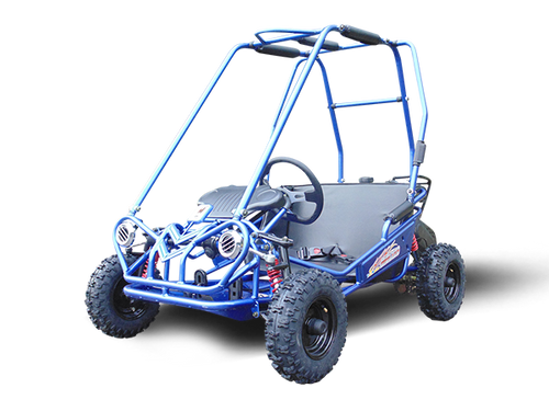 TrailMaster MINI XRS+ Kids Go Kart, 5.5hp Gas Engine, Duel Seats, Adjustable Pedals, Pull Start, Kids Ages 4-9 - (BLUE) (TM-MINI-XRS-BLUE)