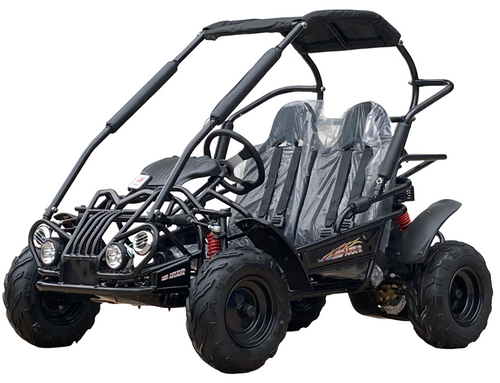 TrailMaster MID-size XRX-R Go Kart, 7.5hp Torque Converter, Electric Start with Reverse, Kids Ages 7-12 - (Black) (TM-MID-XRX-R-BLACK)