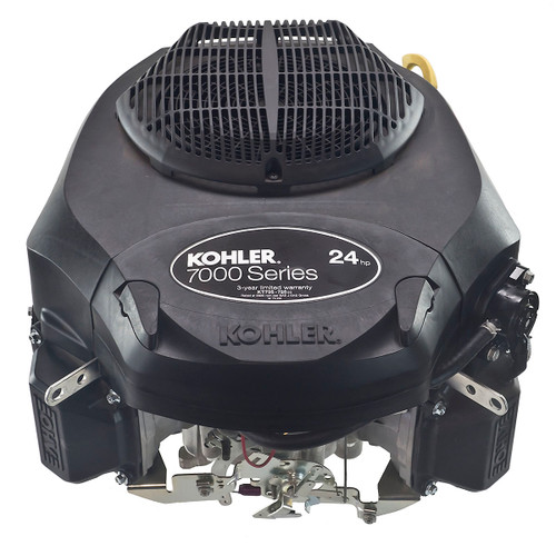 24hp Kohler 7000 Series Engine, Vertical 1x3-5/32 Shaft, Shaft Drilled & Tapped 7/16-20, Electric Start, 15 Amp Alternator, Lower Profie Air Cleaner (KT735-3099)