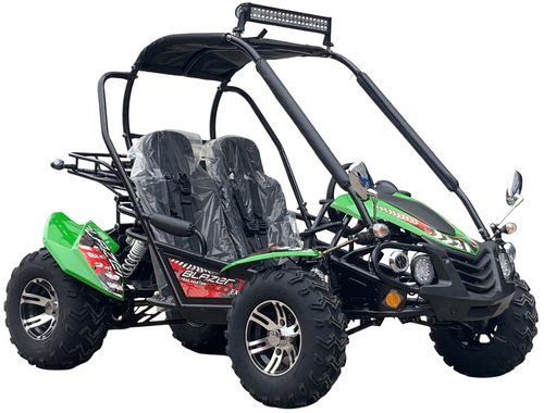 TrailMaster Blazer 200EX EFI Buggy Go Kart, LED Light Bar, Windshield Included