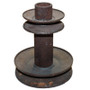 Stack pulley, Large Pulley 4.590" OD, 1.090" ID, 5/8" Belt. Small Pulley 2.993" OD, 1.00" ID,  1/2"  Lawnmower Parts (PU-S2-4.59-1.09-58)