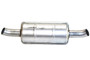 Muffler for twin engines, twin inputs and two outputs, 17.25" overall 10" can length, diameter 4.5" inlets are 1-1/16" I.D. 1-3/16" O.D. 6.5" center to center, outlets are 1.5" O.D. bracket is 1.5" above can 2-9/16" c to c on bolt holes. Engine Parts