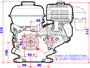 3.5 Net Power Honda Engine, Horizontal 3/4" Keyed Shaft, Low Oil Shutdown, Recoil Start, 6:1 Gear Reduction (GX120HX)
