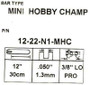 Chainsaw Bar, Carlton Mini Hobby Champ, 12" .050", 3/8" Lo pro, 12-10-N145-HC Carlton Handheld Equipment Parts (BAR-12-22-N1-MHC)