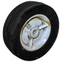 6" Wheel, Plastic, 1.50" wide, 1/2" bore, White, Dirty from storage, Misc Lawnmower Parts (LM-WHEEL-PL-6-W2)