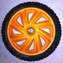 11.75" OD Yellow Plastic Wheel, 2" Wide, .5" Bore, 2.5" Bore Length, Rear High Wheel Lawnmower Parts (LM-WHEEL-PL-11.75-Y5)