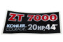 1727858SM DECAL-ZT 7000 KOHLER (SIM-1727858SM)