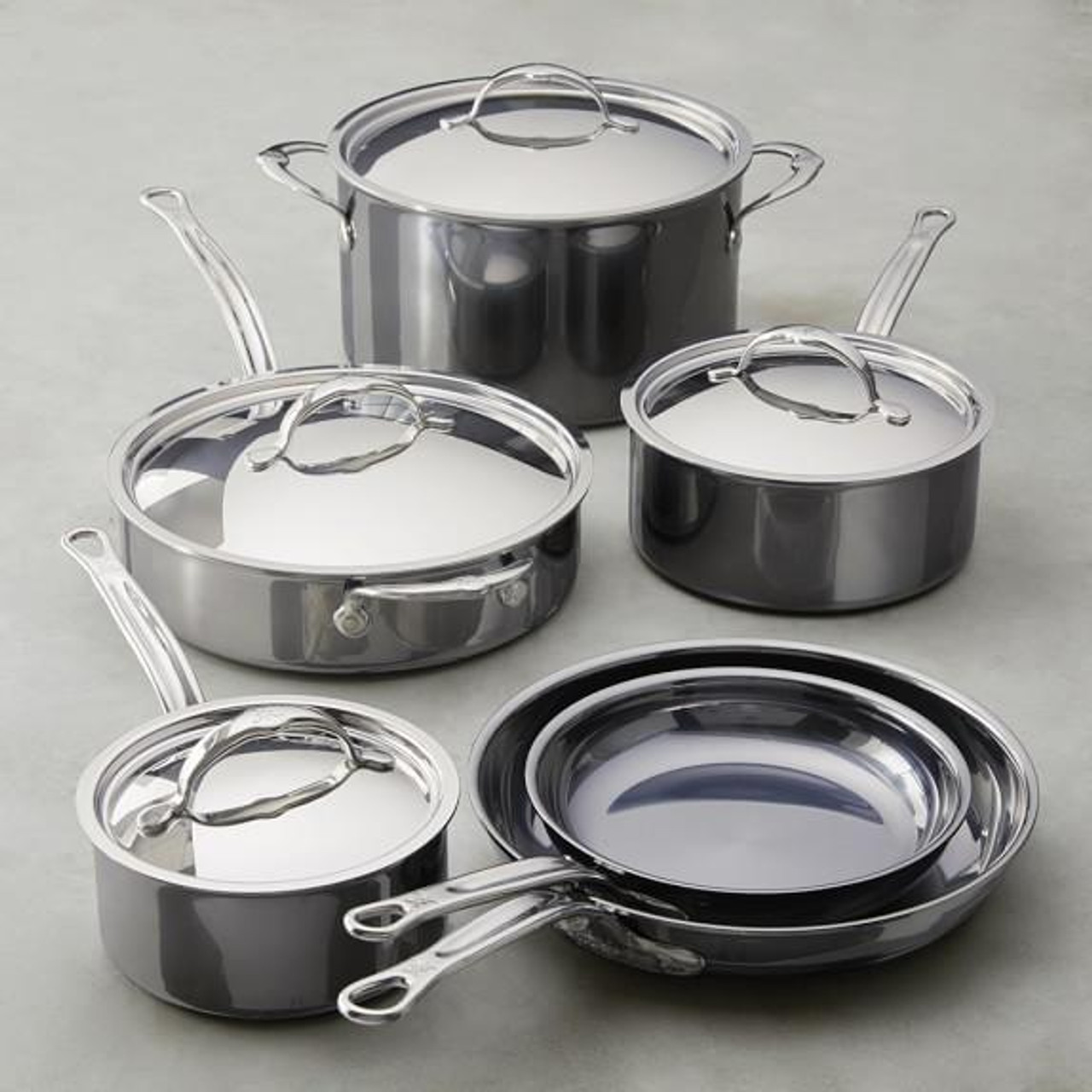 Hestan NanoBond 5-Quart Covered Stainless Steel Saute Pan