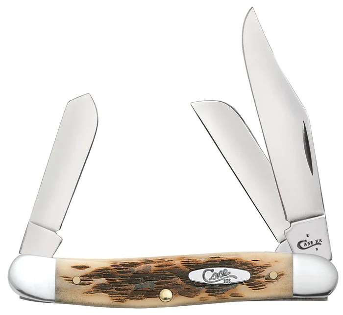 Case Knives Peach Seed Jig Amber Bone Stockman 00128 - The BBQ
