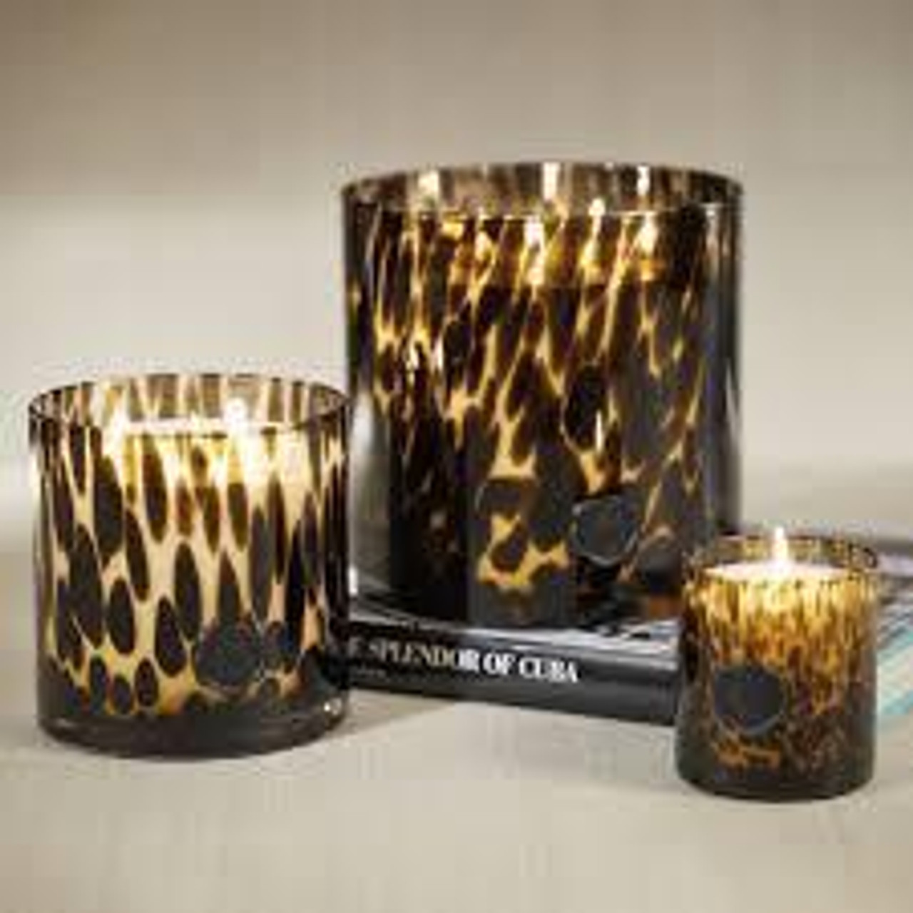 Large glass candle holders with 5 wicks