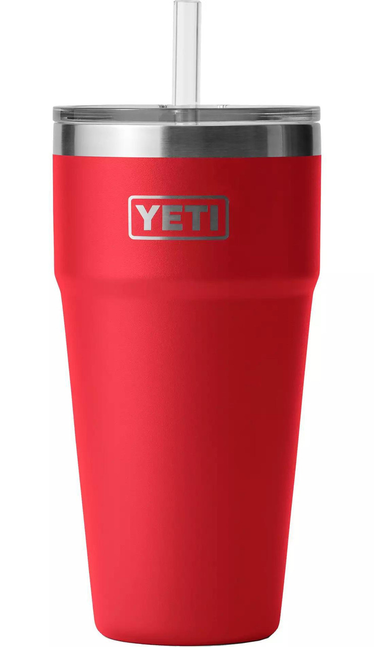 YETI 26 oz. Rambler with Straw Lid-Rescue Red