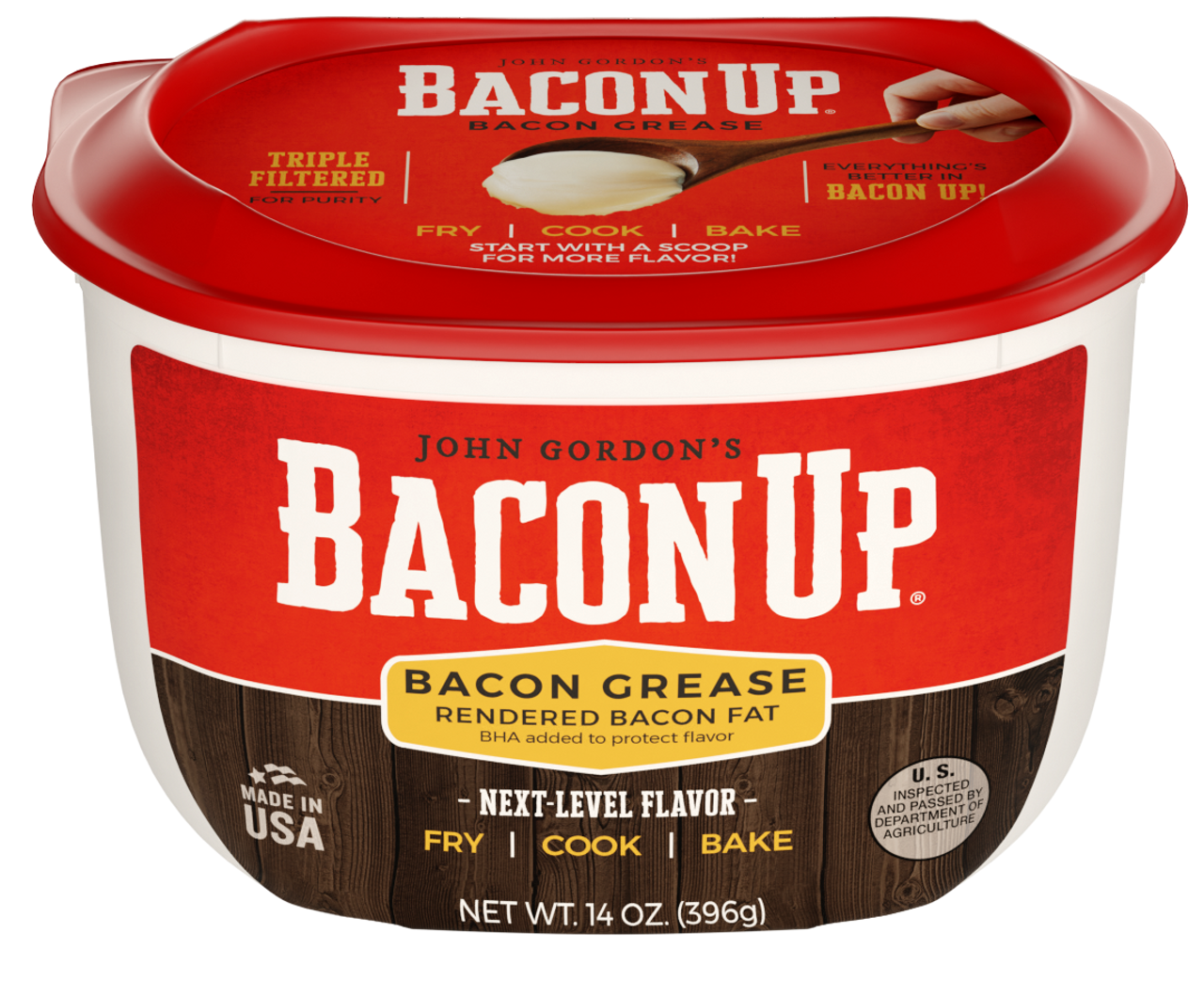 Bacon Up Bacon Grease for Cooking - 9lb Pail of Authentic Bacon