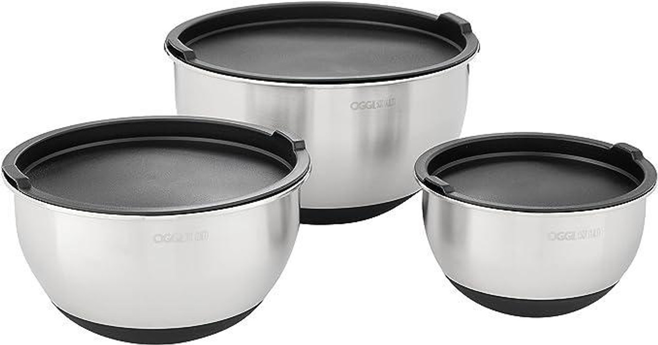 OGGI Stainless Steel Mixing Bowl Set with Lids