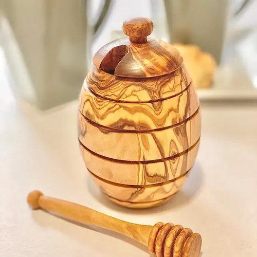 Olive Wood Honey Pot