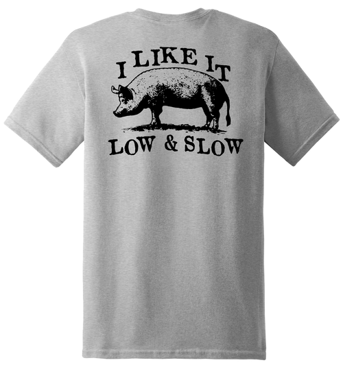 Memphis BBQ CO. "I Like It Low & Slow" logo T-Shirt in Light Gray