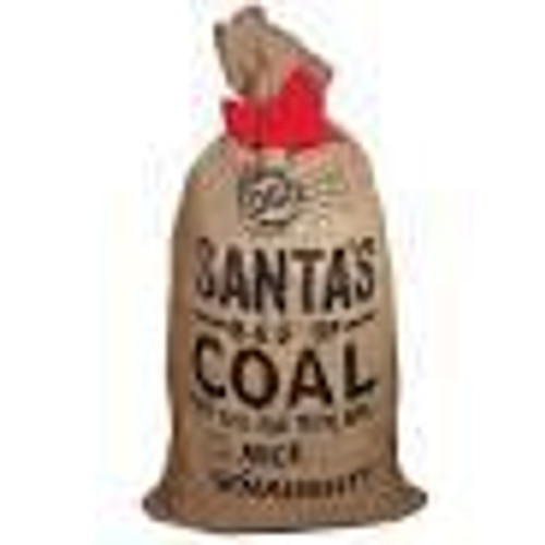 Fogo Santa "Bag of Coal" Burlap Gift Bag