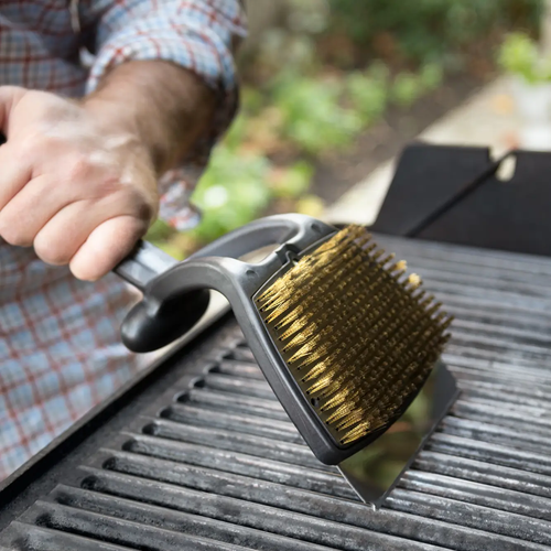 Outset Jumbo Grill Brush and Scraper, Black, 20.5"