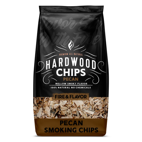 Fire & Flavor Premium Pecan Smoking Wood Chips 2lbs
