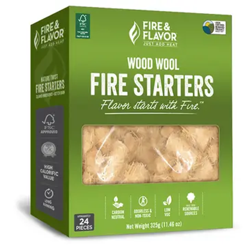 Fire & Flavor Wood Wool All-Natural Fire Starter 24pcs