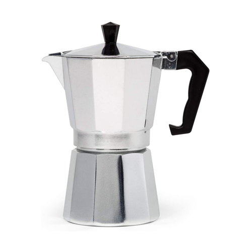 Leopold Vienna Moka Pot Stovetop Coffee Maker, Black, Stainless