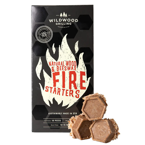 Natural Wood and Beeswax Fire Starters - 34 Pack