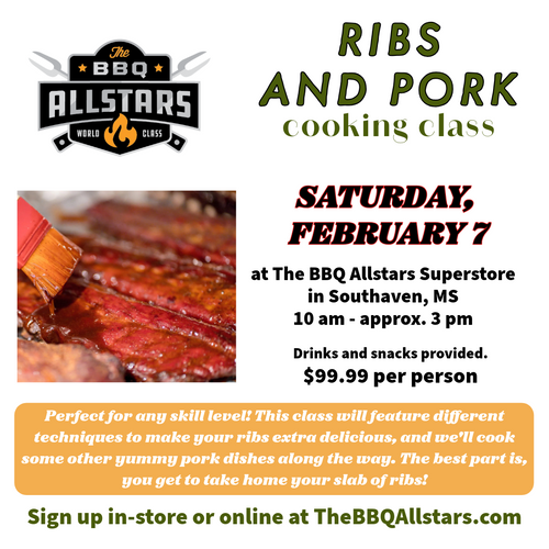 Ribs and Pork Cooking Class - February 7, 2026