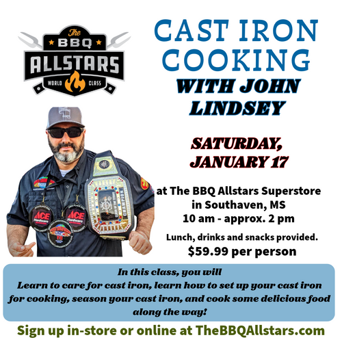 Cast Iron Cooking Class with John Lindsey - January 17, 2026