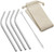 Outset Bent Stainless Steel Long Straw Natural Bag