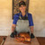 Melissa Cookston with smoked cajun turkey for thanksgiving